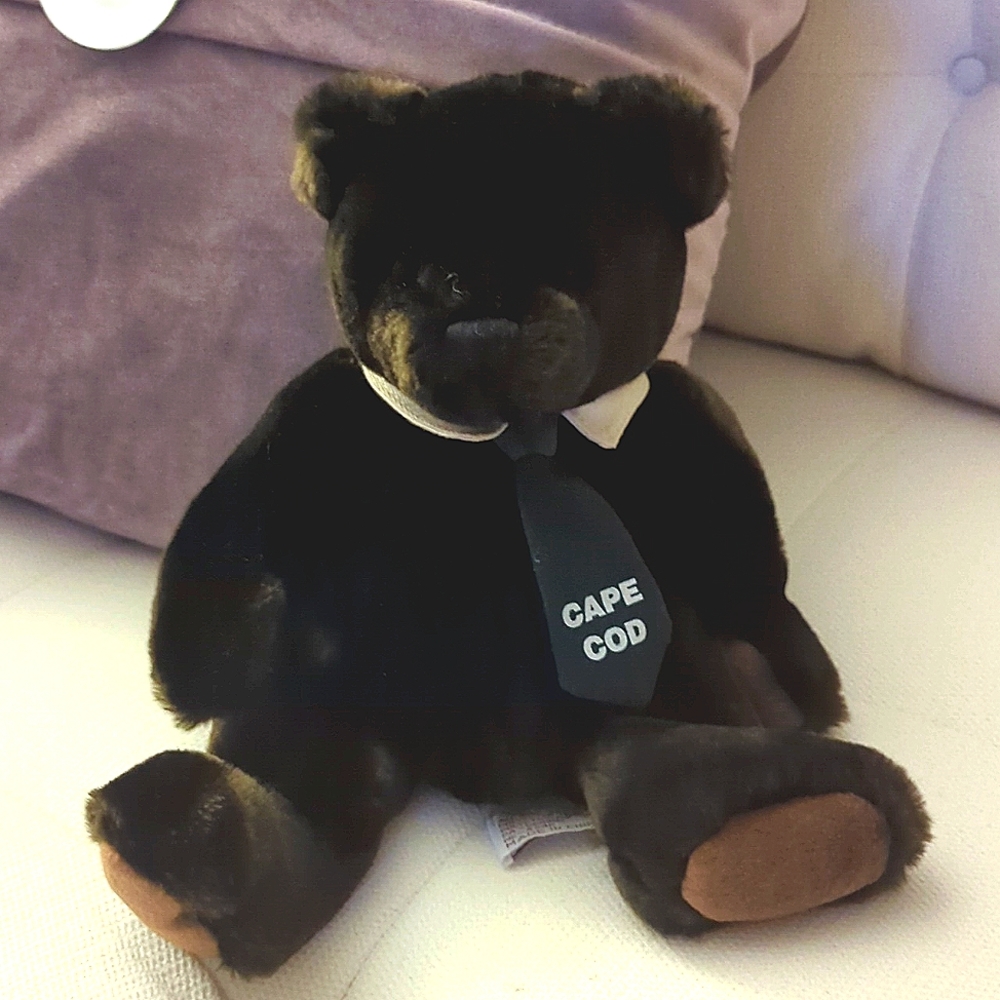 Brown bear with Cape Cod tie in a small